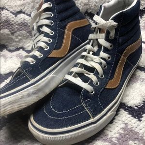 Vans Old Skool high top demin and brown leather Shoe
